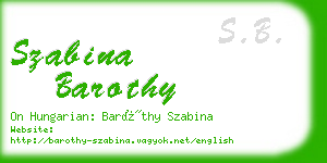 szabina barothy business card